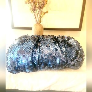 Sinéquanone Sequin Large Clutch - Steel Blue
